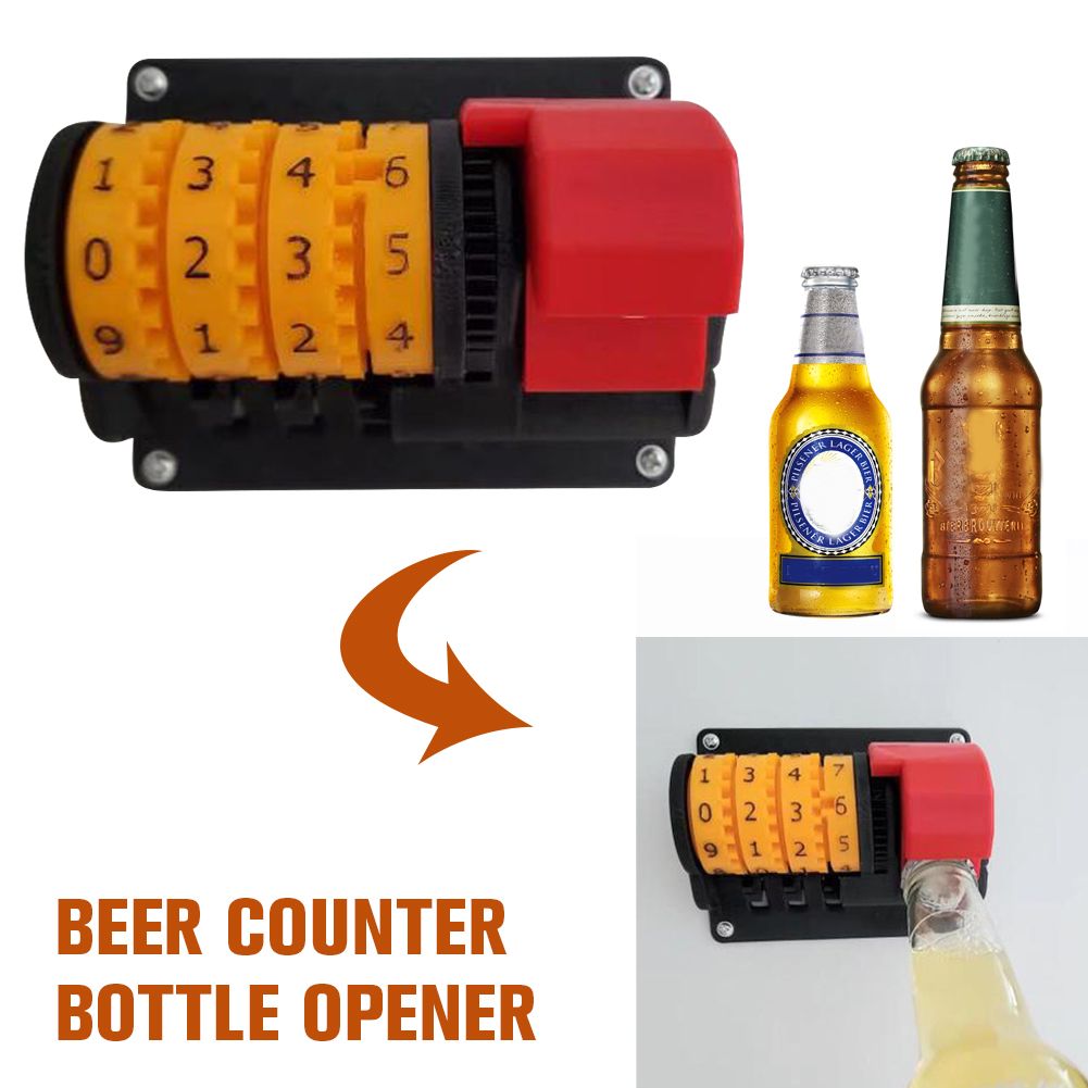 Creative Counter Bottle Opener Wall Mounted Beer Can Opener with Precise Numbers for Kitchen Club Bar Restaurant Drinking Gadget - JM Variety Store